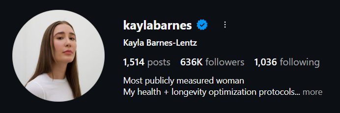 Kayla Barnes, Instagram profile